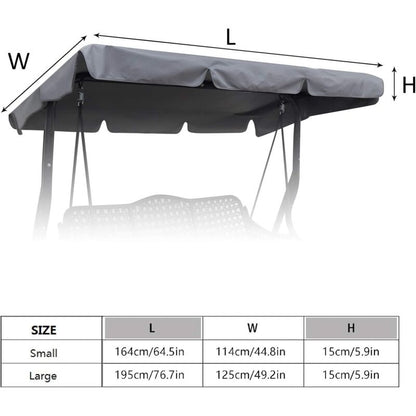 Replacement Cover for 3-Seater Garden Swing Waterproof UV Protection Gray Large V1237-ZY-203-1464