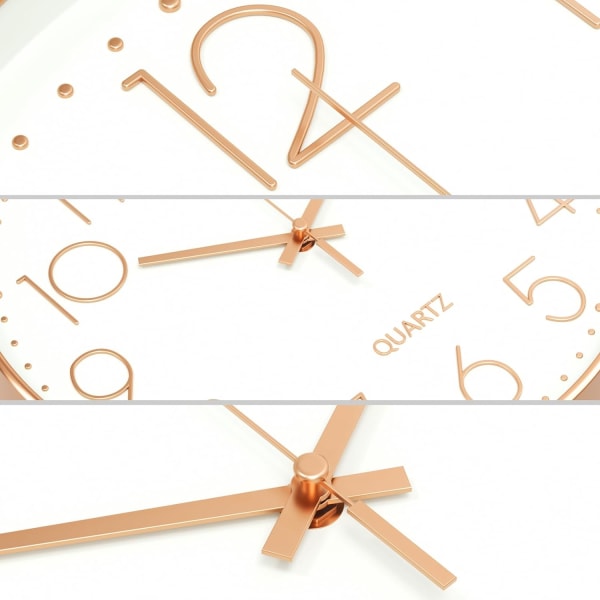 Minimalist Wall Clock (Silver), 30 cm (12 inches) Modern Silent Wall Clock, Silent Quartz Movement V1237-ZY-203-1481