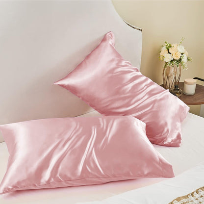 Satin Silk Pillowcase for Hair and Skin, Standard Size Pillowcase, 2-Pack, Super Soft Pillowcase with V1237-ZY-203-1493