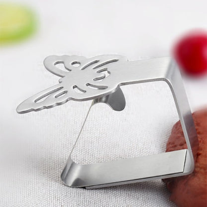 INF Butterfly-Shaped Cloth Clips / Cloth Holders, 4-pack Silver V1237-ZY-203-1560