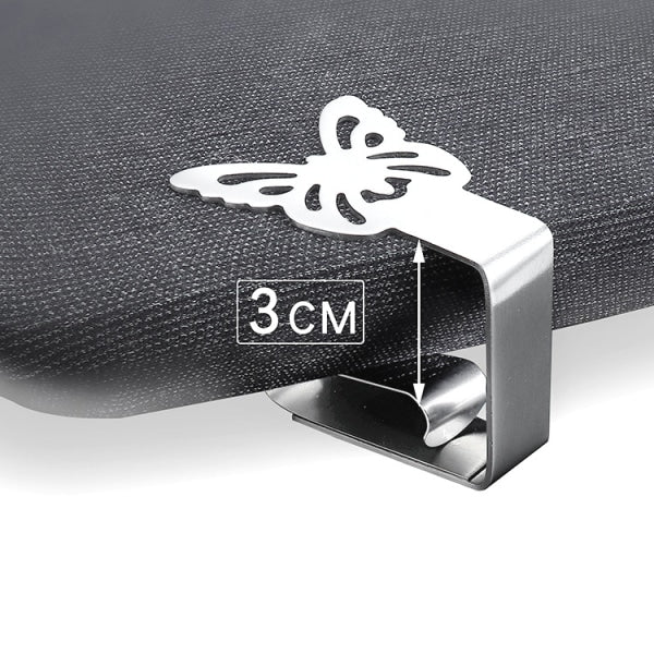 INF Butterfly-Shaped Cloth Clips / Cloth Holders, 4-pack Silver V1237-ZY-203-1560