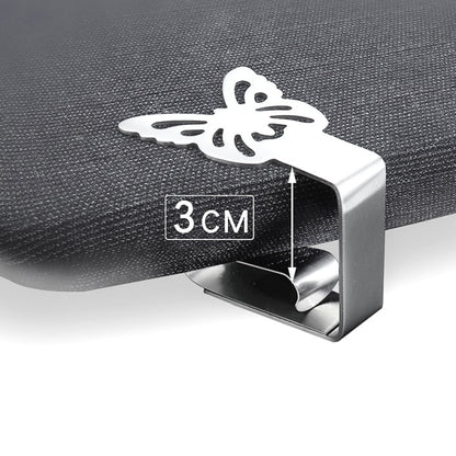 INF Butterfly-Shaped Cloth Clips / Cloth Holders, 4-pack Silver V1237-ZY-203-1560
