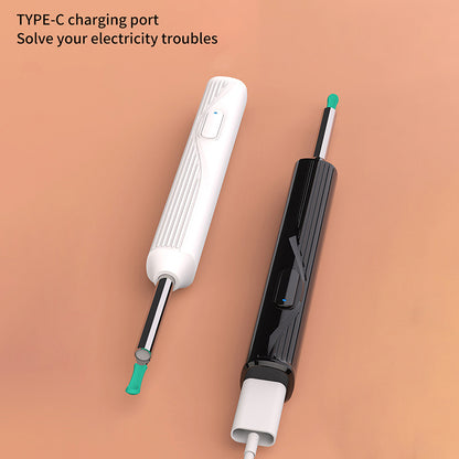 ST 1080P Wireless Ear Cleaning Otoscope Ear Cleaning Tool Black 8 PCS Set V1237-ZY-203-1583