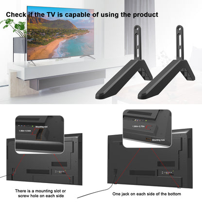 Universal TV Stand with Screws - Easy Installation - Tabletop Stand for Vizio, Samsung, LG, TCL, Hisense V1237-ZY-203-1595
