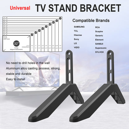 Universal TV Stand with Screws - Easy Installation - Tabletop Stand for Vizio, Samsung, LG, TCL, Hisense V1237-ZY-203-1595