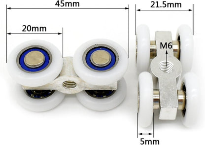 Set of 2 rollers for sliding glass doors V1237-ZY-203-1598