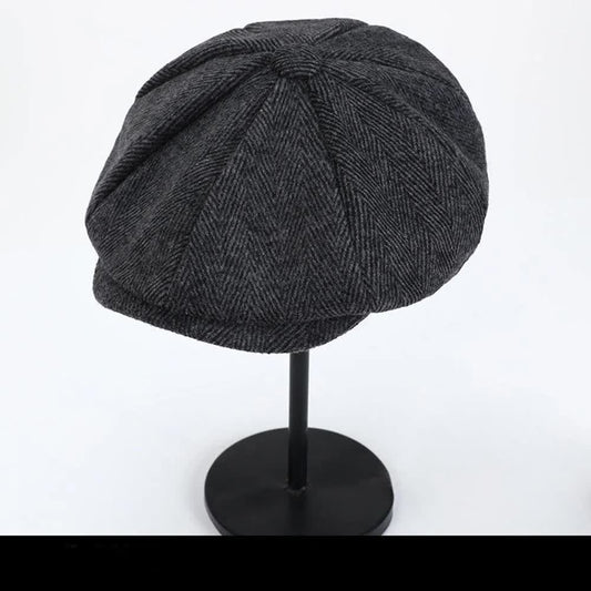 2023 Retro Newsboy Caps Men Octagonal Hats Peaky Blinders Newsbo Black V1237-ZY-203-1604