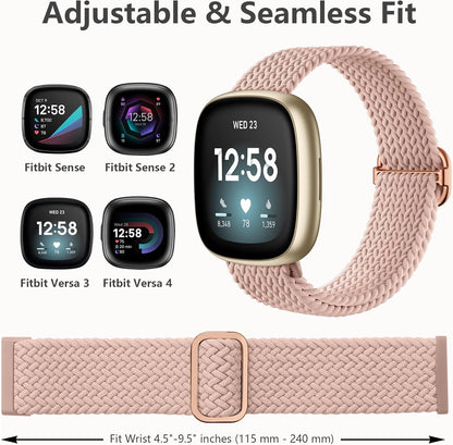 Elastic Braided Nylon Sport Strap for Fitbit Versa - Compatible Straps (Sense/Sense 2) V1237-ZY-203-1627