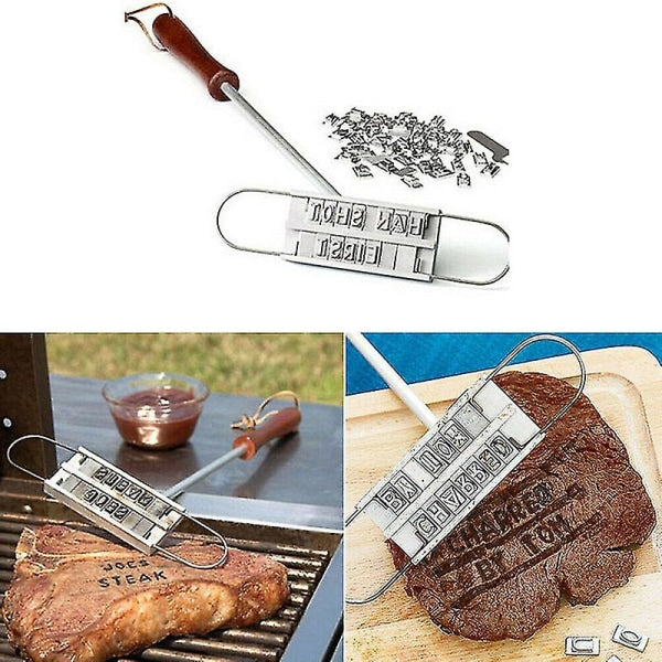 Printed Barbecue Wooden Handle Stamp Barbecue Meat DIY Steak V1237-ZY-203-1638