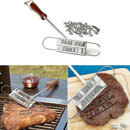 Printed Barbecue Wooden Handle Stamp Barbecue Meat DIY Steak V1237-ZY-203-1638