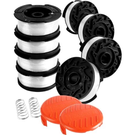 Best Selling Product!!! Trimmer Spool for Black & Decker Trimmers, 8 Trimmer Spools with 2 Spool Caps and 2 V1237-ZY-203-1666