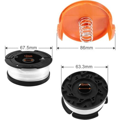 Best Selling Product!!! Trimmer Spool for Black & Decker Trimmers, 8 Trimmer Spools with 2 Spool Caps and 2 V1237-ZY-203-1666