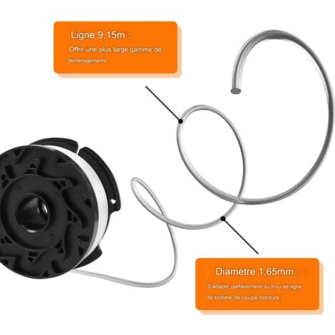 Best Selling Product!!! Trimmer Spool for Black & Decker Trimmers, 8 Trimmer Spools with 2 Spool Caps and 2 V1237-ZY-203-1666