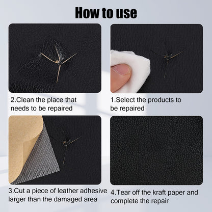 Self-adhesive repair patch artificial leather 50x138 cm Black Black Black Variety V1237-ZY-203-1701