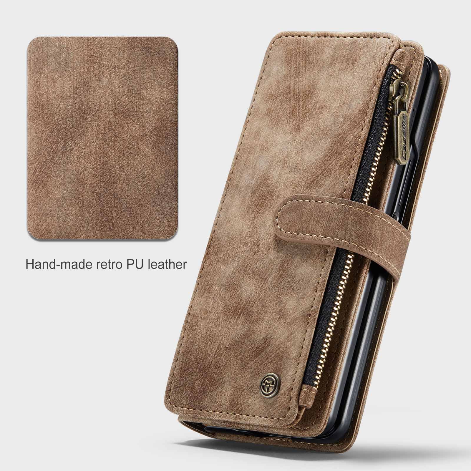 Samsung Galaxy Z Fold 3 Case - Retro Wallet with Card Slots, Magnetic Stand & Strap, Compatible with Samsung V1237-ZY-203-1702