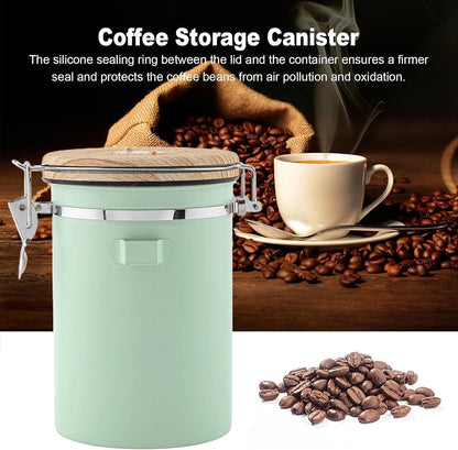 (Green) Coffee Container - Coffee Jar - 1.8L - Coffee Container Storage Jar - Coffee Container - Airtight V1237-ZY-203-1708