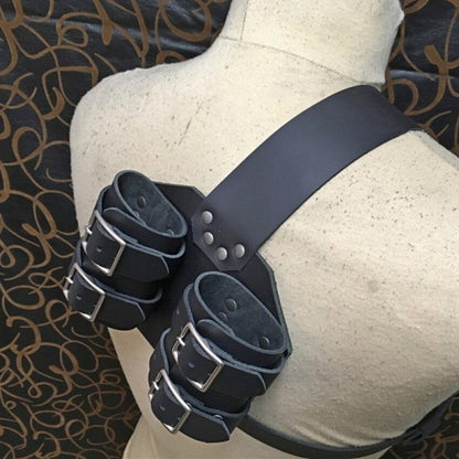 Medieval Wizard Double Back Scabbard Sword Scimitar Set Viking Pirate Warrior Holster Cosplay Brown V1237-ZY-203-1714