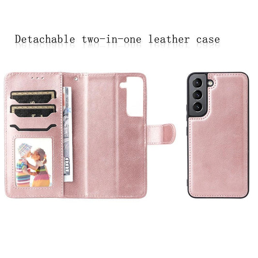 Compatible with Samsung S22 Magnetic 2-in-1 Phone Case/Wallet - Pink Pink gold Pink gold V1237-ZY-203-1716