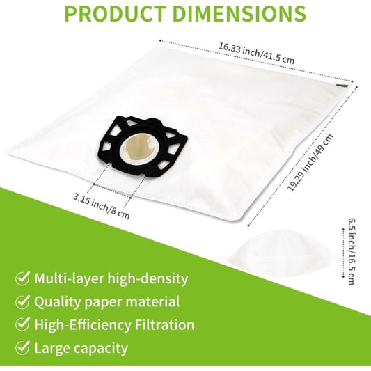 10 pcs vacuum cleaner bags for Karcher vacuum cleaner wd4 wd5 wd6 mv4 mv5 mv6 V1237-ZY-203-1741
