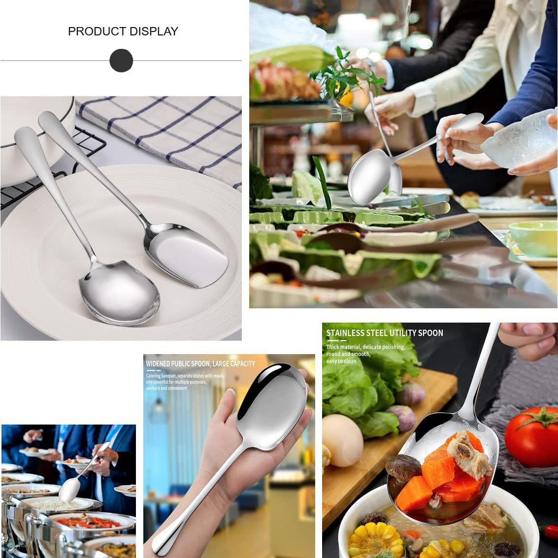 Large Stainless Steel Spoons, Serving Spoons for Hotel Meals V1237-ZY-203-1773