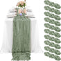 1st Cheesecloth Table Runner Loose-woven Table Runner LIGHT GREEN Light Green V1237-ZY-203-1792