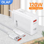 120W USB Charger Fast Charging QC3.0 USB C Cable Type C Cable Mobile Phone Charger for Huawei Samsung Xiaomi V1237-ZY-203-1794