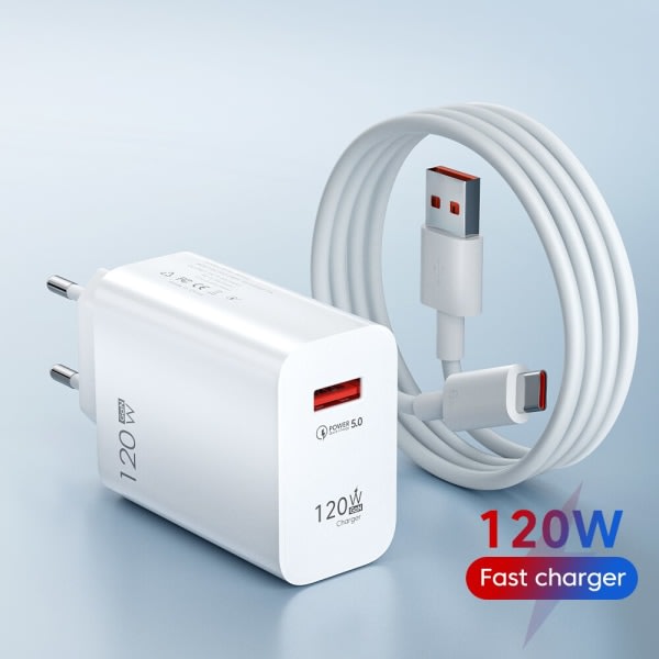 120W USB Charger Fast Charging QC3.0 USB C Cable Type C Cable Mobile Phone Charger for Huawei Samsung Xiaomi V1237-ZY-203-1794