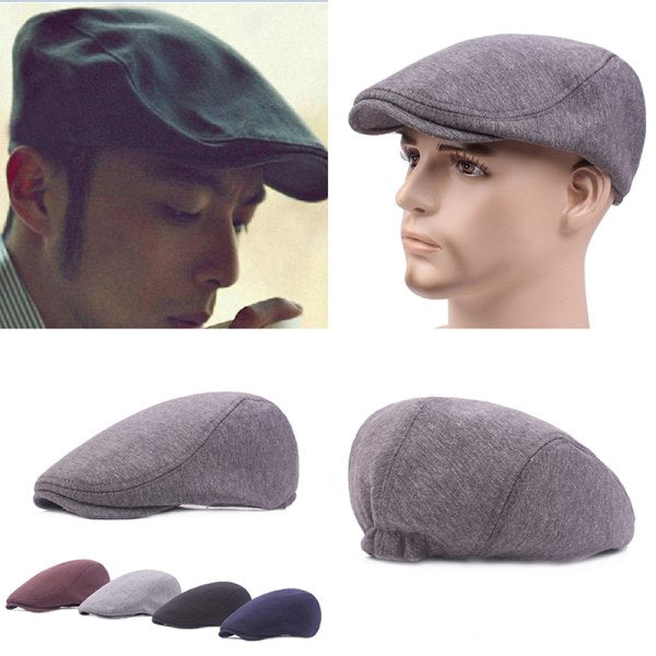 Cotton Cap for Men and Women - Soft Casual Beret, Solid Color Unisex - White, One Size V1237-ZY-203-1801