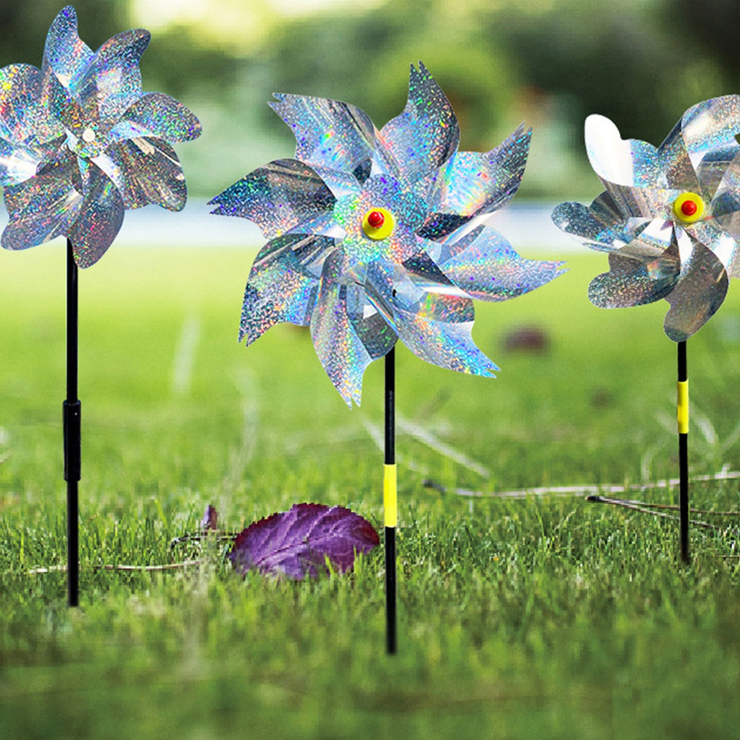 INF Reflective Scarecrow Wind Spinner Silver 2-pack V1237-ZY-203-1817