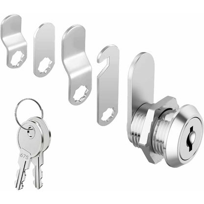 16mm Cylinder Security Lock for Mailbox with 5 Different Lock Plates and 2 Keys, Cabinet Lock, Cupboard, V1237-ZY-203-1829