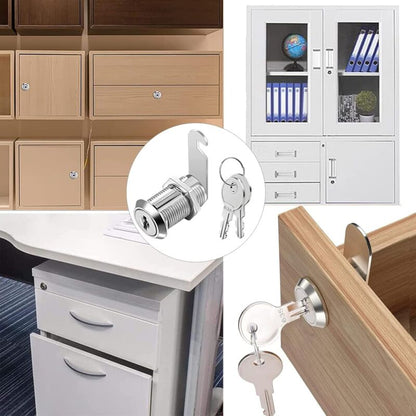 16mm Cylinder Security Lock for Mailbox with 5 Different Lock Plates and 2 Keys, Cabinet Lock, Cupboard, V1237-ZY-203-1829