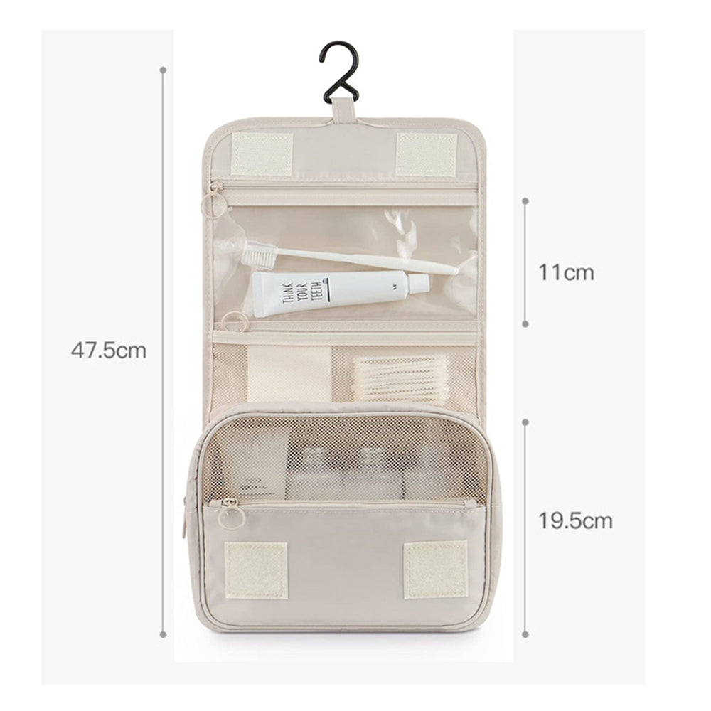 Hanging Toiletry Bag for Women Travel Toiletry Bags with Hook Beige V1237-ZY-203-1833