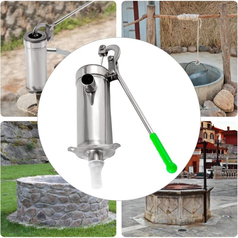 Stainless steel hand water pump - Hand pump - Manual water pump for groundwater up to 10 m depth V1237-ZY-203-1838