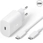 25W White Type-C Charger with Cable, Compatible with Samsung Galaxy A25 A15 A05 A05s A35 A55 V1237-ZY-203-1843