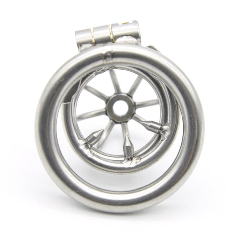 Stainless Steel Male Chastity Cage with Spikes - Perfect 40mm V1237-ZY-203-1848