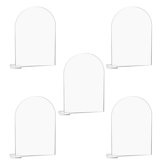 5-pack Transparent Acrylic Sign Acrylic Wedding Table Number with Stand Blank Arched Guest Name Table Number V1237-ZY-203-1878