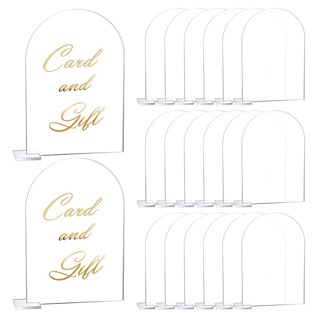 5-pack Transparent Acrylic Sign Acrylic Wedding Table Number with Stand Blank Arched Guest Name Table Number V1237-ZY-203-1878