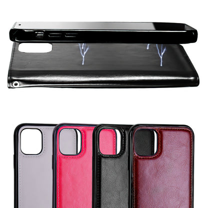 iPhone 12 - Leather Case / Protection Pink V1237-ZY-203-1934