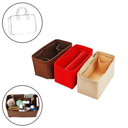 Bag Organizer Felt Fabric Insert 25 30 35 Makeup Handbag Khaki StyleC A V1237-ZY-203-1952