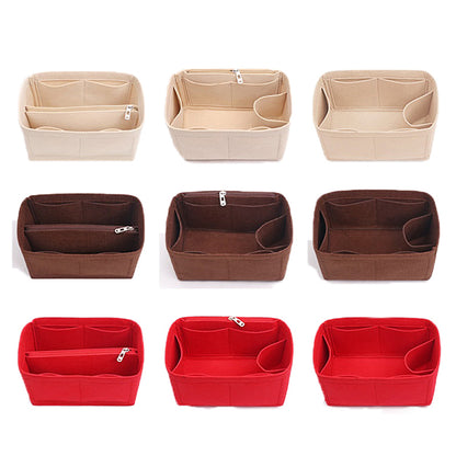 Bag Organizer Felt Fabric Insert 25 30 35 Makeup Handbag Khaki StyleC A V1237-ZY-203-1952