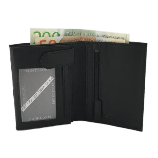 Spacious men's leather wallet with 12 card slots - Black V1237-ZY-203-1959