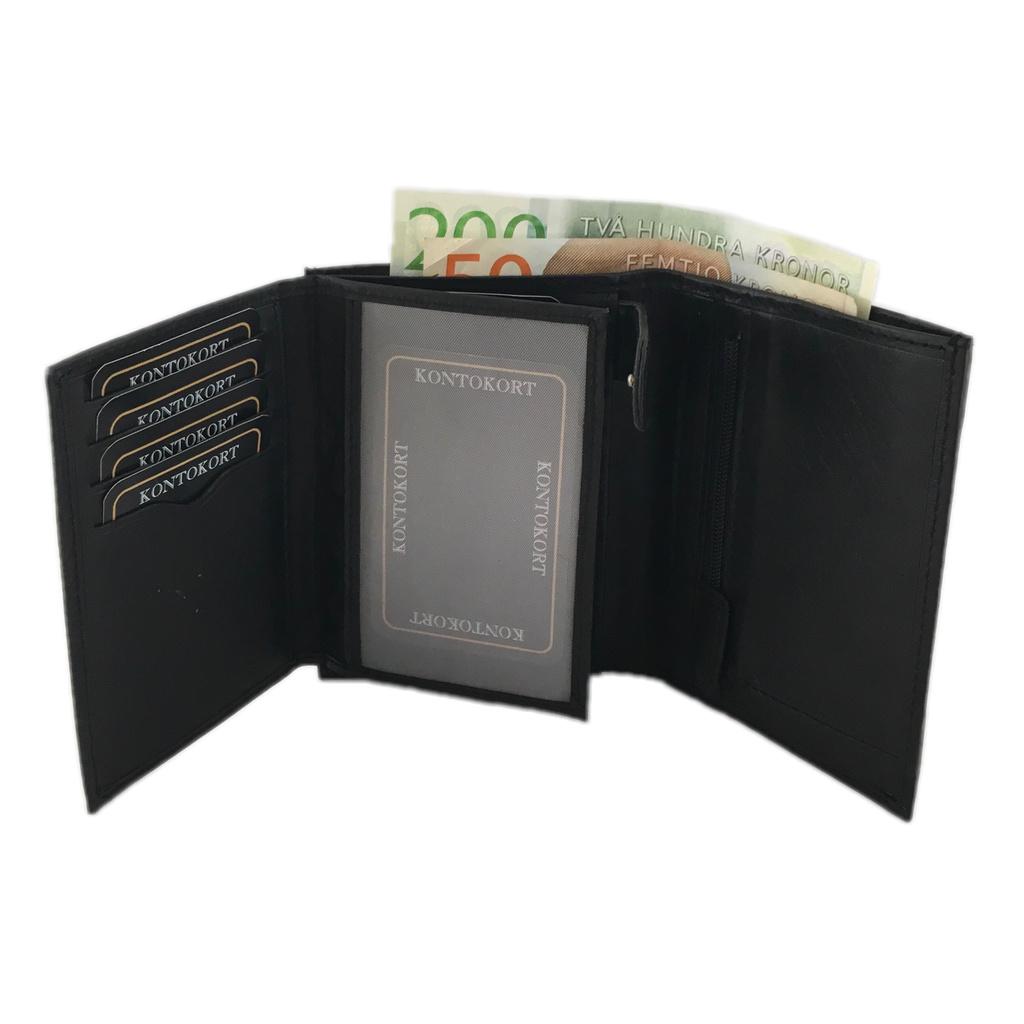 Spacious men's leather wallet with 12 card slots - Black V1237-ZY-203-1959