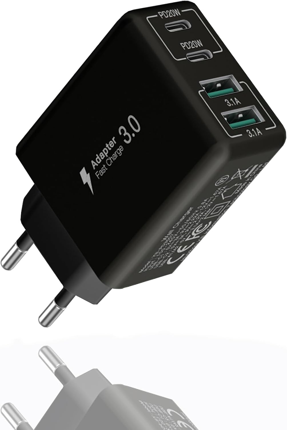 Compatible USB C Charger, 40W USB Multi Fast Charger, Multiple USB Outlets USB Charging Plug Adapter, USB V1237-ZY-203-2046