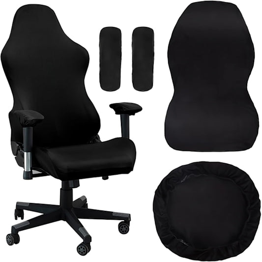 [QD] Gaming chair cover, with armrests, black stretchy chair cover, washable, for gaming chair, computer V1237-ZY-203-2083