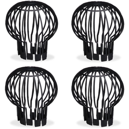 Downspout Cover, 4-pack, Plastic Basket, Leaf Catcher for Gutter, Rain Pipe Cover, Gutter Cover, 13 cm, black V1237-ZY-203-2093