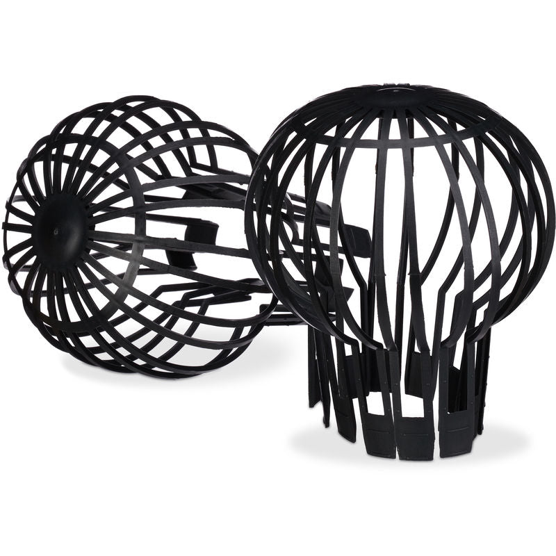 Downspout Cover, 4-pack, Plastic Basket, Leaf Catcher for Gutter, Rain Pipe Cover, Gutter Cover, 13 cm, black V1237-ZY-203-2093