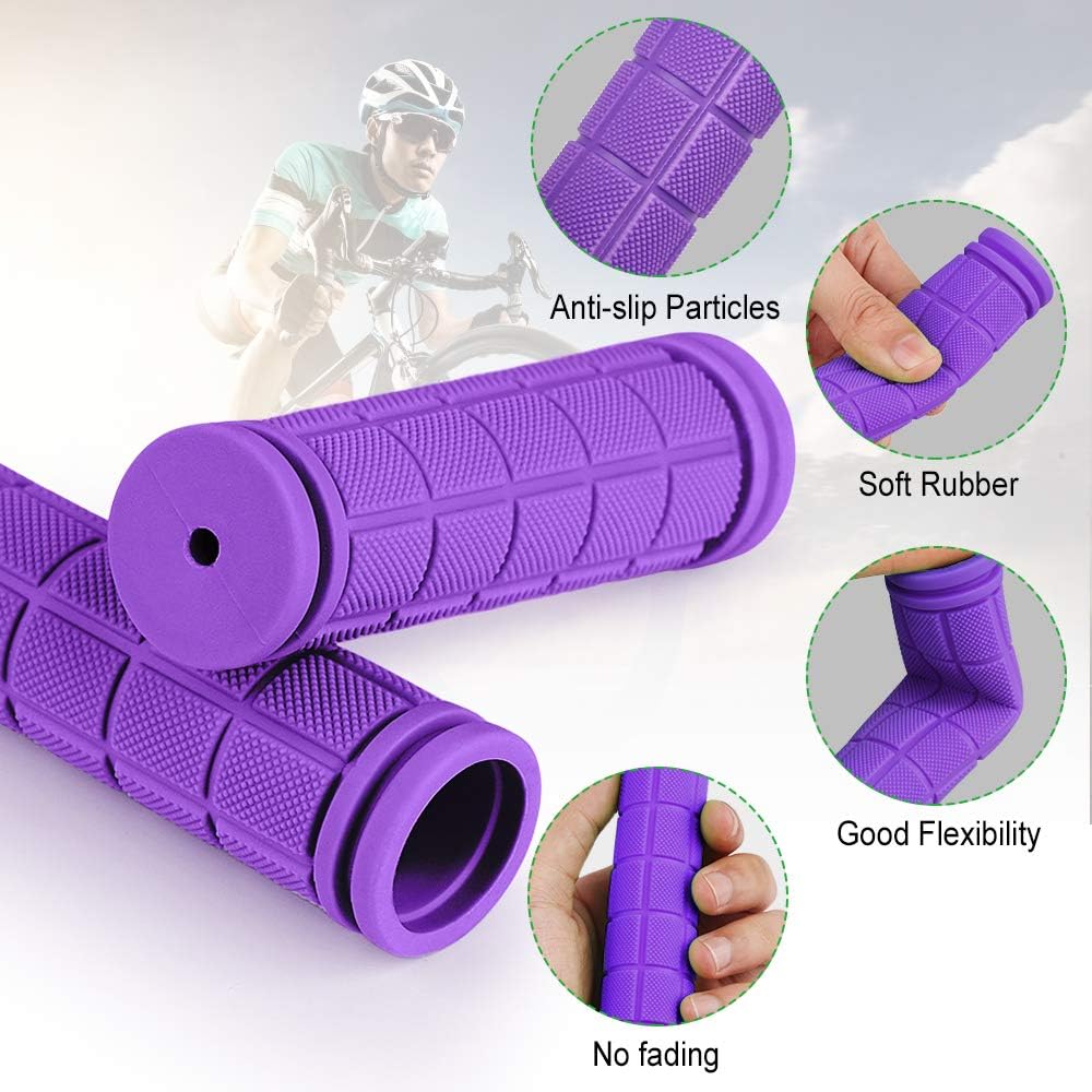 pair of ergonomic bicycle handles in non-slip soft rubber, Purple V1237-ZY-203-2094