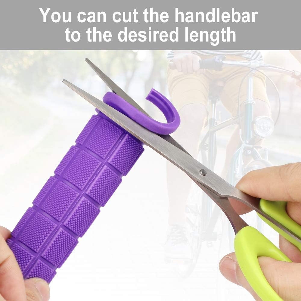pair of ergonomic bicycle handles in non-slip soft rubber, Purple V1237-ZY-203-2094