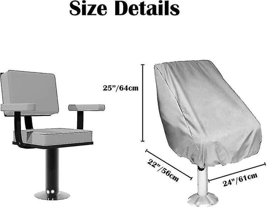2-Pack Covers, Waterproof Outdoor Covers for Pedestal Pontoon Captain Boat Bench Chair Covers, Oxford Fabric V1237-ZY-203-2122