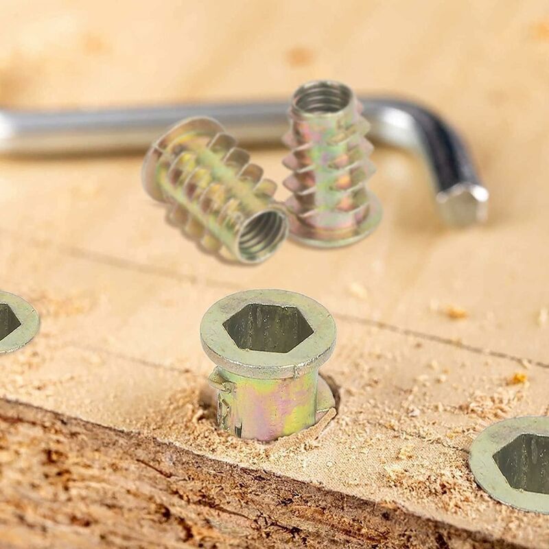 230 Pieces Zinc Alloy Hexagonal Threaded Insert Nuts, Threaded Insert Nuts, External Thread Nuts M4 M5 M6 M8 V1237-ZY-203-2140